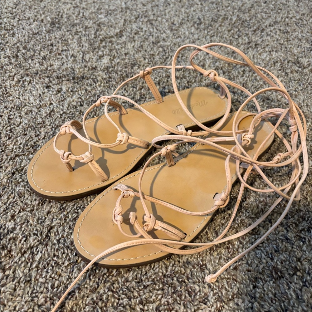 Madewell pink tie Sandals